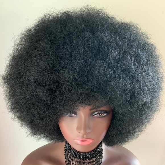 Black Premium Fiber Afro Wig for Daily Wear/Disco Event/Cosplay and more - Picture 2 of 5